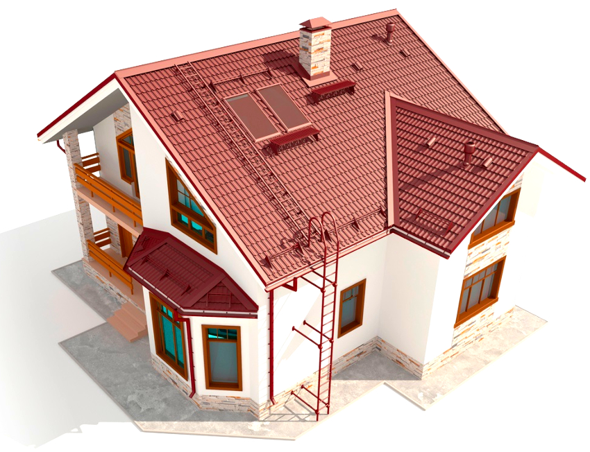 Сохранность покрытия крыши от деформации призваны обеспечить переходные мостики, лестницы и ограждения