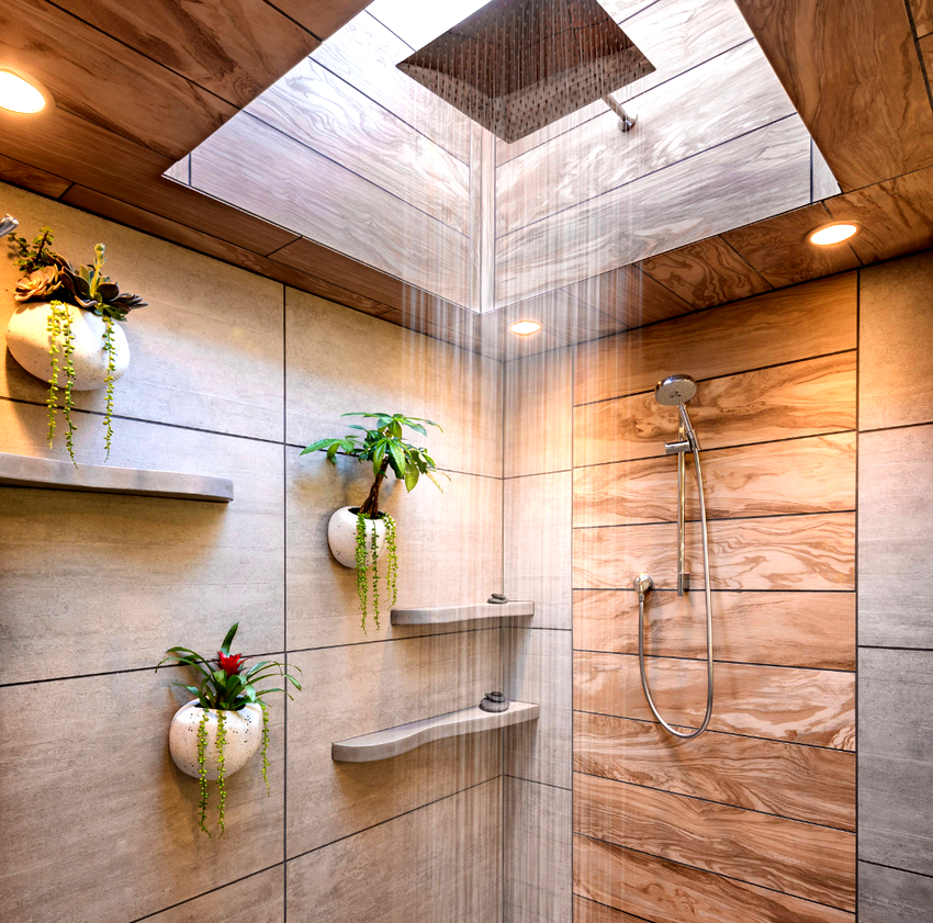 Тропический душ – это не просто средство для гигиенических процедур, также он занимает важное место в интерьере ванной комнаты