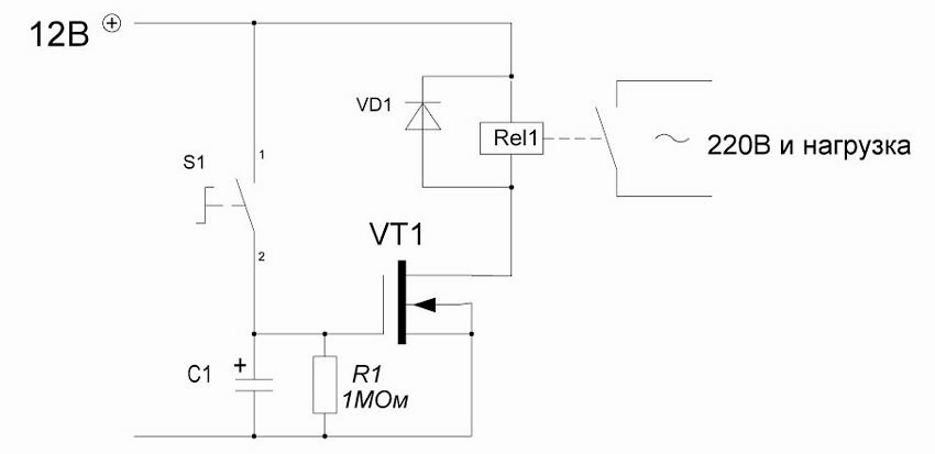 Схема реле на одном транзисторе